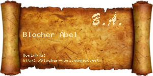 Blocher Ábel névjegykártya